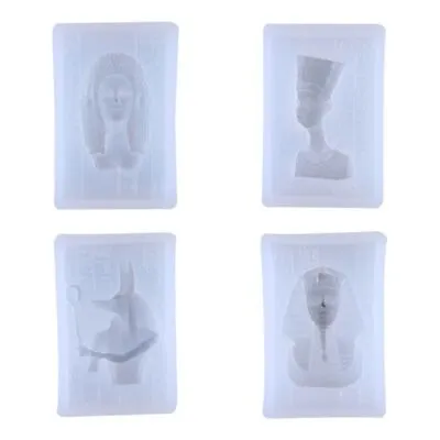 Egyptian Pharaoh Head Portrait Silicone Mold DIY Craft Pendant Molds UV Epoxy • £4.60