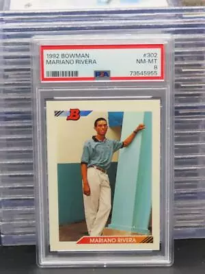 1992 Bowman Mariano Rivera Rookie Card RC #302 PSA 8 NM-MT Yankees • $22.49