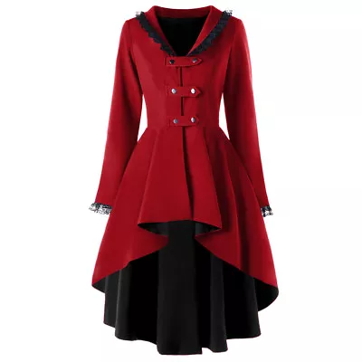  Hot Vintage Steampunk Tailcoat Women's Jacket Gothic Victorian Lace Up Coat • $69.49