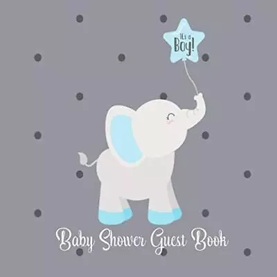 Baby Shower Guest Book Its A Boy Elephant Jungle Safari Cute Animal Ballon Bl... • £15.18