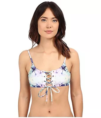 6 Shore Road By Pooja Bella Reversible Bikini Top Havana Floral M • $12.50