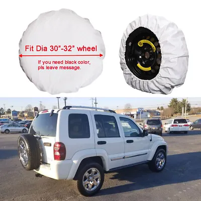 16  Spare Wheel Tire Cover 30 -32  White PU For Jeep Liberty 235/70R16 235/65R17 • $36.54