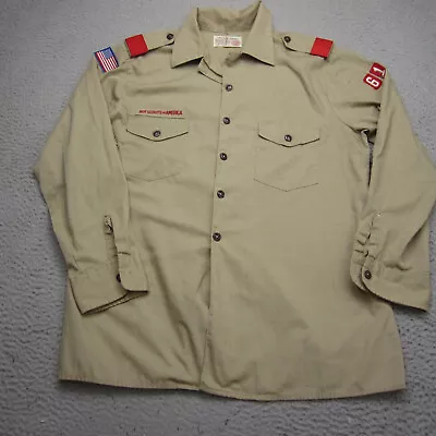 Vintage Boy Scouts Of America Shirt Mens M Brown Button Up Uniform • $19.99