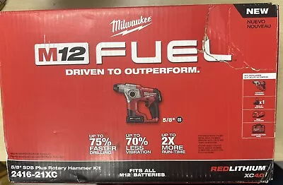 Milwaukee M12 Fuel Rotary Hammer Kit W/charger XC 4.0 Battery & Bag - NEW • $199