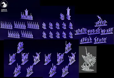 10mm Dark Dire Elf  Warmaster Cavalry Force Minihammer Army • £20