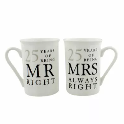 25th Silver Wedding Anniversary   Mr And Mrs Always Right  Mug Gift • £13.99