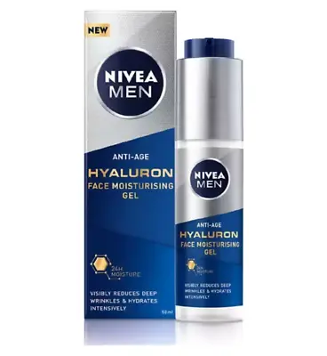 Nivea Men Anti-Age Hyaluron Face Moisturising Gel 50ml New • £12.49