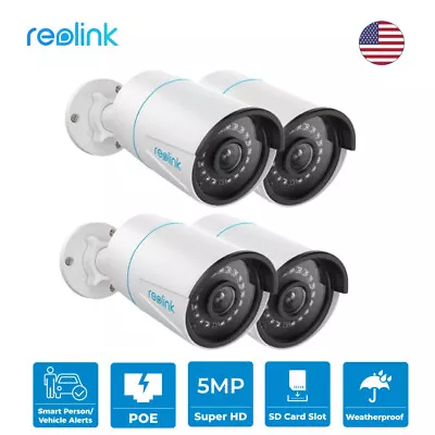 4pack Reolink 5MP PoE Security Camera Smart Human Car Detection Audio Recording • $180.39