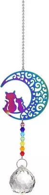£6.71 • Buy Crystal Ball Prism Suncatcher Chakra Beads Moon Cat Rainbow Maker Window Hanging