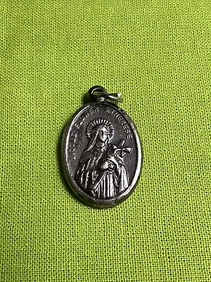 Vintage Catholic Little Flower Saint St Therese Silver Tone Medal Italy • $9.97