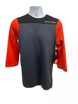 Troy Lee Designs Mens Ruckus 3/4 Jersey Small Gray Tangerine Motocross Offroad • $42