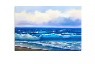 Luminous Waves Painting | Canvas Wall Art Print • $69