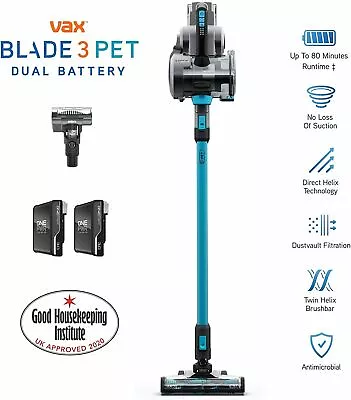 Vax ONEPWR Blade 3 PET Dual Battery Cordless Vacuum Cleaner - Blue • £197.77