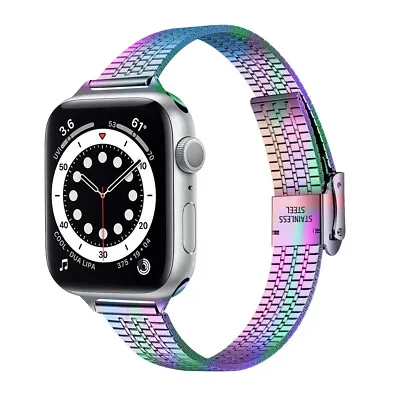 $12.34 • Buy Stainless Steel Watch Band Strap For Apple Watch 38/42/41/45mm Series 7 SE 6 5 2
