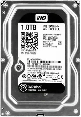 £68.62 • Buy Hard Drive Western Digital Black 1TB WD1003FZEX 64MB 72000U/Min SATA III 3.5''
