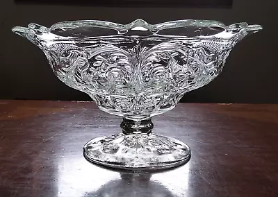 Antique McKee Early American Rock Crystal Glass Large Pedestal Bowl  12 X 6 1/2  • $29.95