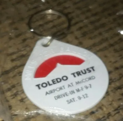 OHIO BANK Toledo Trust Gas Car Mpg Calculator Keychain Key Fob 1980's Sealed New • $19.99