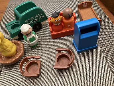 Vintage FISHER PRICE Little People 938 SESAME STREET Figures Furniture • $24.99