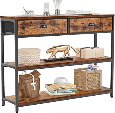 Console Table For Entryway With 3-Tier Storage Rustic Industrial TV Stand • $129.95