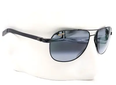 New Maui Jim GUARDRAILS Aviator Gloss Black Sunglasses 58mm 327-02 $349 • $279.20