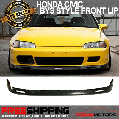 Fits 92-95 Honda Civic EG BYS Style Front Bumper Lip Splitter Unpainted PU • $52.99