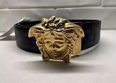 NEW Versace Mens Gold Medusa Head Buckle Reversible Leather Belt Size 95 US 38 • $230.99