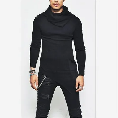 Men Pocket Long Sleeve Sweatshirt Streetwear Slim Fit Hoodie Casual Tops Outwear • $28.58
