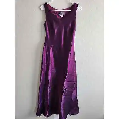 Alex Evenings Womens Sz 8P Sleeveless Maxi Dress Purple Metallic Shiny Formal • $18.63