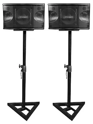 Pair Rockville KPS80 8  3-Way 800 Watt Karaoke/Pro Speakers+Adjustable Stands • $209.95