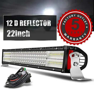 22Inch Quad Row LED Light Bar Spot Flood Driving Offroad SUV ATV UTV 20  23  24  • $74.32