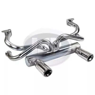 Vw Galvanized 2 Tip Deluxe Exhaust System Air-cooled Volkswagen Beetle & Ghia • $169.95