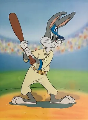 Warner Bros Looney Tunes BUGS BUNNY BASEBALL Animation Art Cartoon Sericel • $59.99