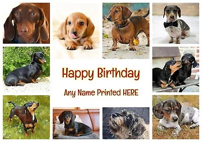 Personalised Happy Birthday Sausage Dog Card A5 Dachshund Dachshunds Dogs Greet • £3.39