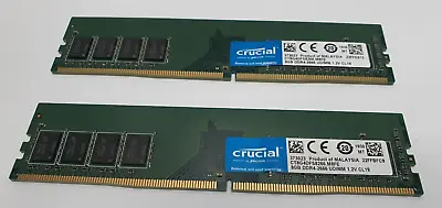 Crucial 16GB (2 X 8GB) Desktop Memory DDR4 2666MHz UDIMM PC4-21300 CL19 RAM • £45.95