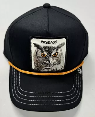 Goorin Bros The Farm SnapBack Trucker Hat WISE ASS Owl Black Authentic NEW • $42.90