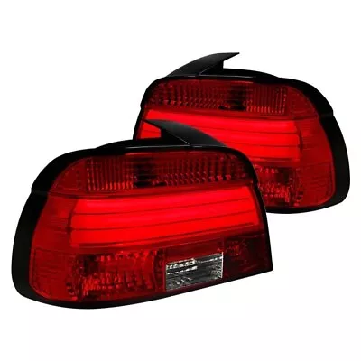 For BMW 540i 2001-2003 Spec-D Chrome/Red Fiber Optic LED Tail Lights • $218.10