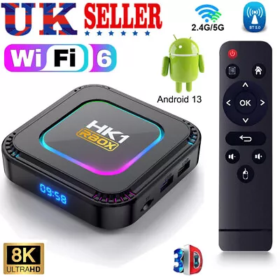 HK1 RBOX RK3528 Android 13.0 Smart TV Box 8K UHD 2.4G 5G WiFi6 BT Media Player • £29.99