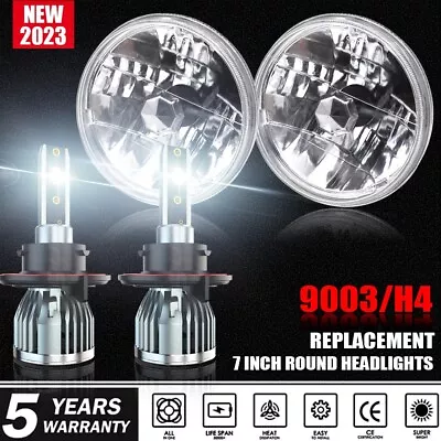 For Military Humvee M998 Pair 7  Inch LED Headlights Round Hi/Lo Sealed Bulbs • $169.99