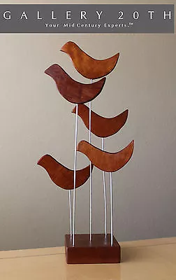 Epic! Mid Century Modern Abstract Birds Teak Sculpture! Vtg 50's 60's Art Atomic • $675