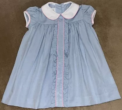 Little English Girls Size 4 Blue Ruffled Sally Dress  • $14.90