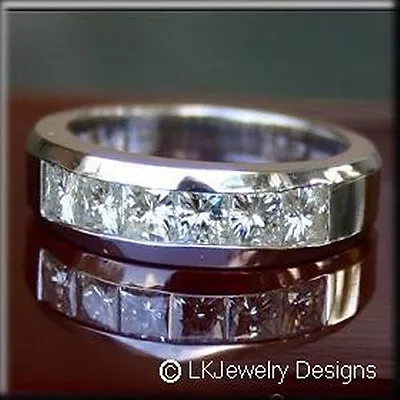 1.80 Ct Moissanite Princess Near Colorless Semi Eternity Band Ring • $1398.90