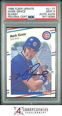 1988 Fleer Update Glossy #u-77 Mark Grace Rc Psa 9 Dna Auto Auth • $37.32