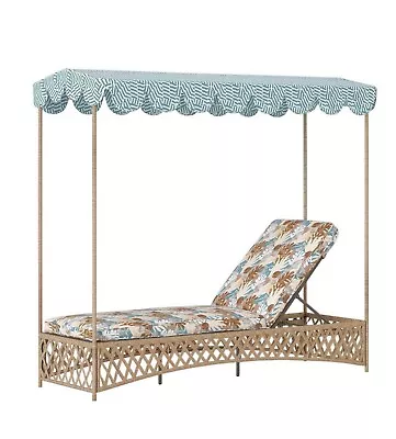 Vintage Style Furniture Outdoor Sunbed Daybed Lounge Canopy With Cushion NIB • $382.50