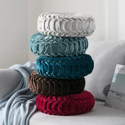 £18.23 • Buy Round Velvet Cushion Seat Home Decor Couch Pumpkin Pillow Floor Cushion Pad