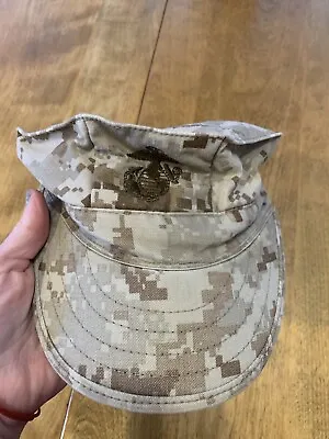 USMC Cover Garrison Marpat Digital Desert US Marine Corps Hat Cap Size Small • $10.99