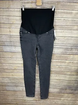 H&M Maternity Medium NWT Super Skinny High Rib Jeans Faded Black Stretchy Denim • $21