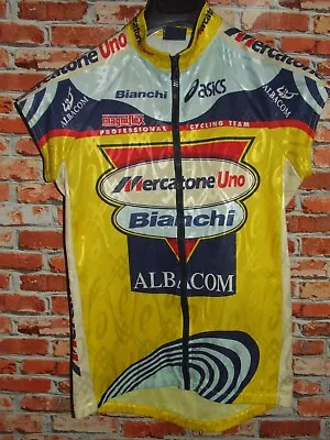 Bike Cycling Jersey Shirt Cyclism Team Mercatone Uno Bianchi ASICS Size M • $31.77