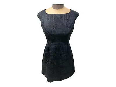 1960s Vintage Black Waffel Weave Dress By B. Altman Size 10  • $53.99