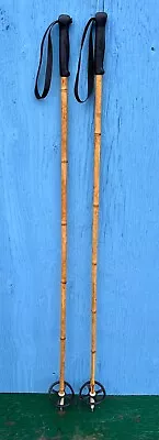 NICE VERY OLD Vintage Set Of Bamboo Snow Ski Poles Measuring 51  Long • $25.80