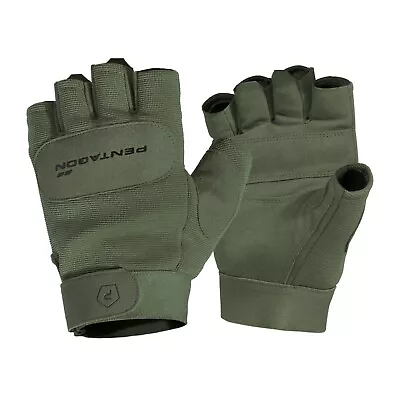 Pentagon Gloves Multi Purpose Man Tactical Work 1/2 Duty Mechanic Olive • $75.05